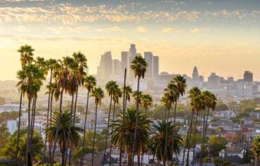 Downtown Los Angeles at sunset